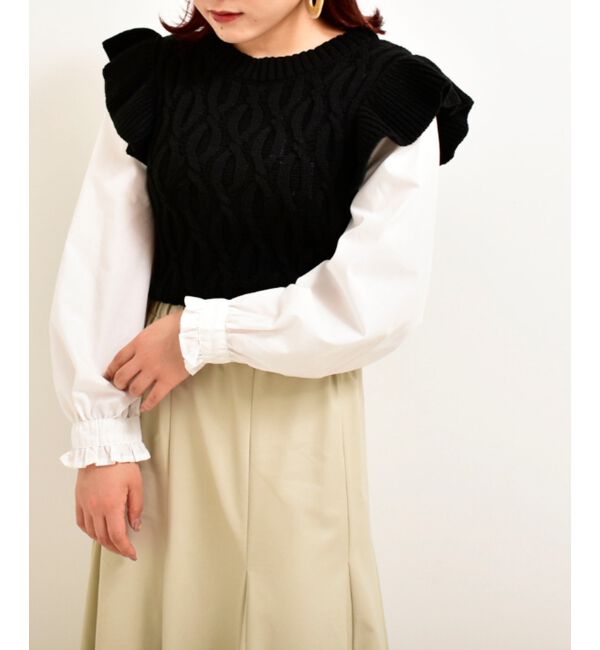 MAJESTICLEGON「2wayケーブルフリルニット」|ニット・セーター|