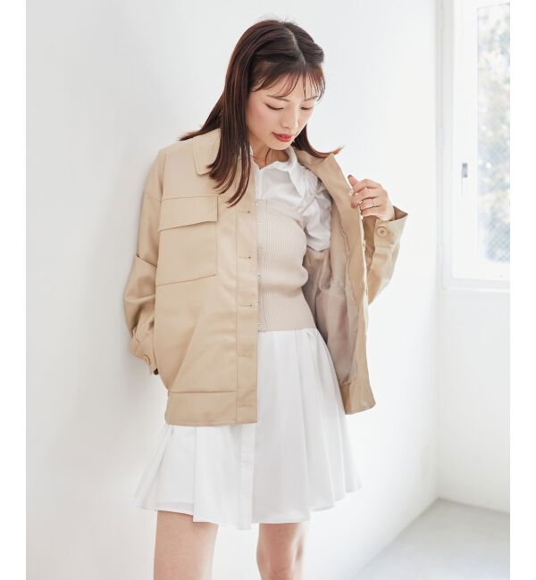 MAJESTICLEGON「フェイクレザーオーバーブルゾン」|ブルゾン・スタジャン|