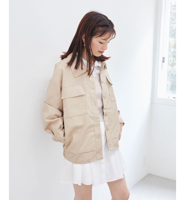 MAJESTICLEGON「フェイクレザーオーバーブルゾン」|ブルゾン・スタジャン|