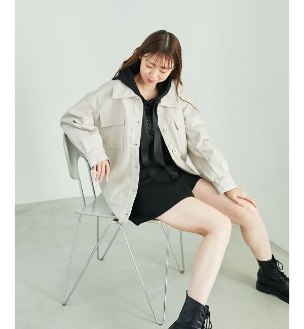 MAJESTICLEGON「フェイクレザーオーバーブルゾン」|ブルゾン・スタジャン|