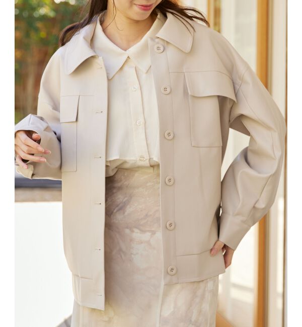 MAJESTICLEGON「フェイクレザーオーバーブルゾン」|ブルゾン・スタジャン|