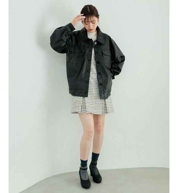 MAJESTICLEGON「フェイクレザーオーバーブルゾン」|ブルゾン・スタジャン|