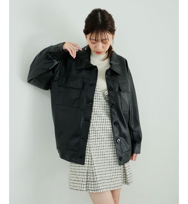 MAJESTICLEGON「フェイクレザーオーバーブルゾン」|ブルゾン・スタジャン|