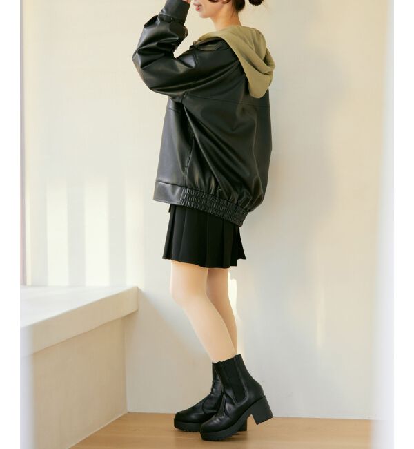 MAJESTICLEGON「フェイクレザーオーバーブルゾン」|ブルゾン・スタジャン|