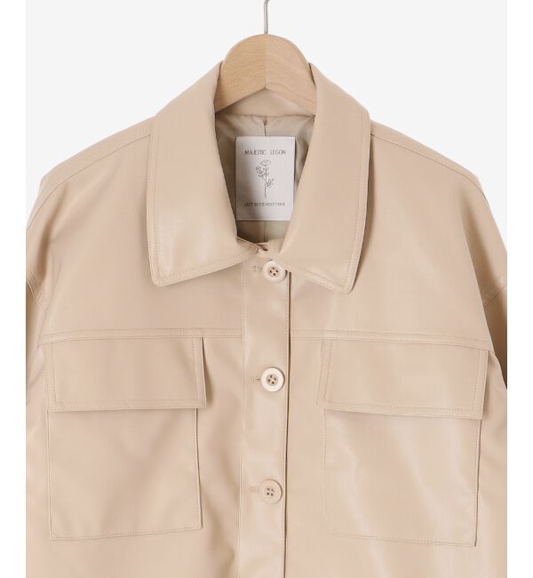 MAJESTICLEGON「フェイクレザーオーバーブルゾン」|ブルゾン・スタジャン|