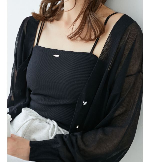  「◎カップ付きキャミ」|キャミソール|ブラック