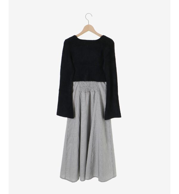  「シャギーカーデセットキャミワンピース」|ワンピース|