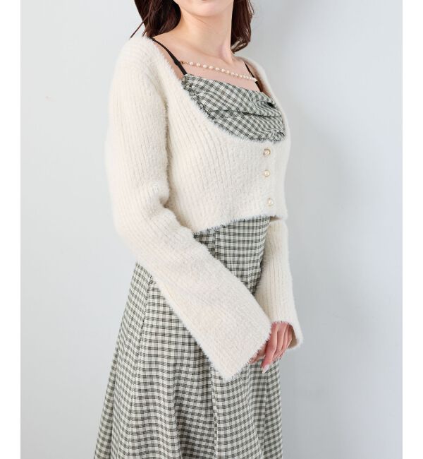  「シャギーカーデセットキャミワンピース」|ワンピース|