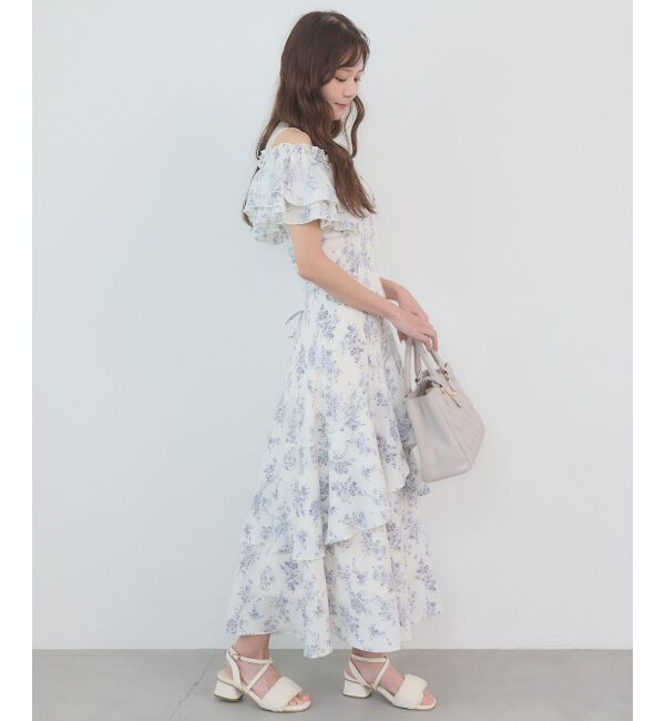  「ウエストきゅっとオフショルワンピ」|ワンピース|