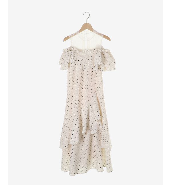  「ウエストきゅっとオフショルワンピ」|ワンピース|