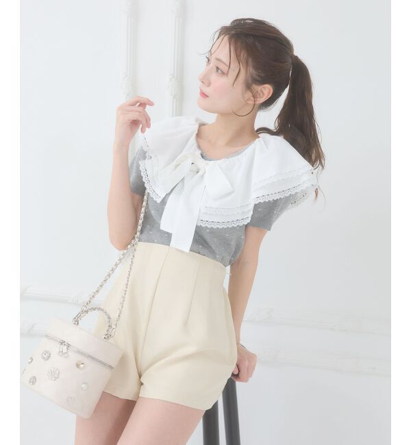  「ビッグカラーリボンニット」|ニット・セーター|