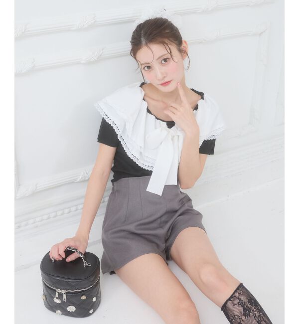  「ビッグカラーリボンニット」|ニット・セーター|