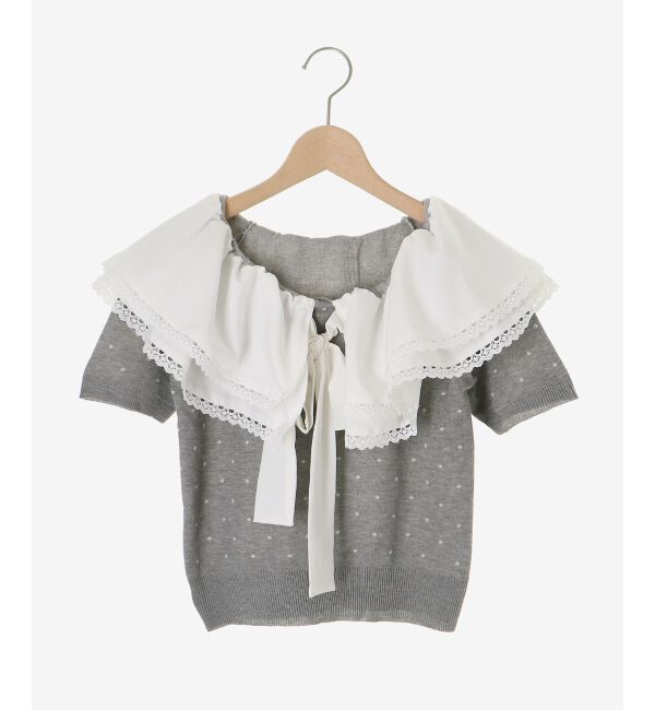  「ビッグカラーリボンニット」|ニット・セーター|