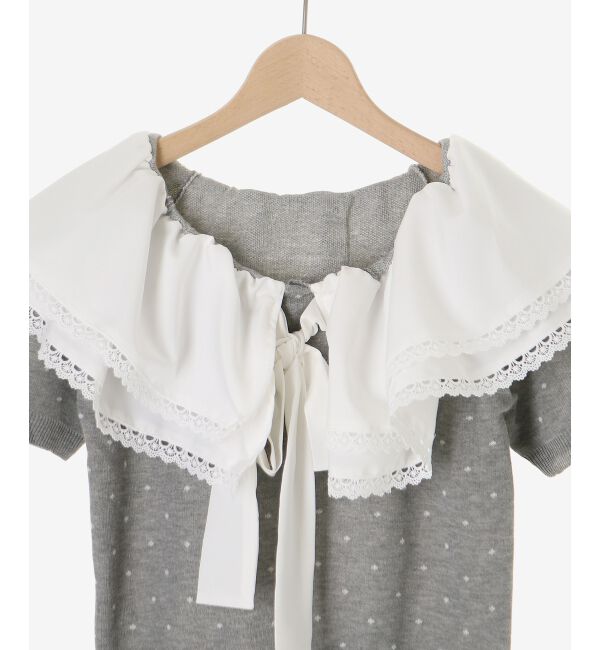  「ビッグカラーリボンニット」|ニット・セーター|