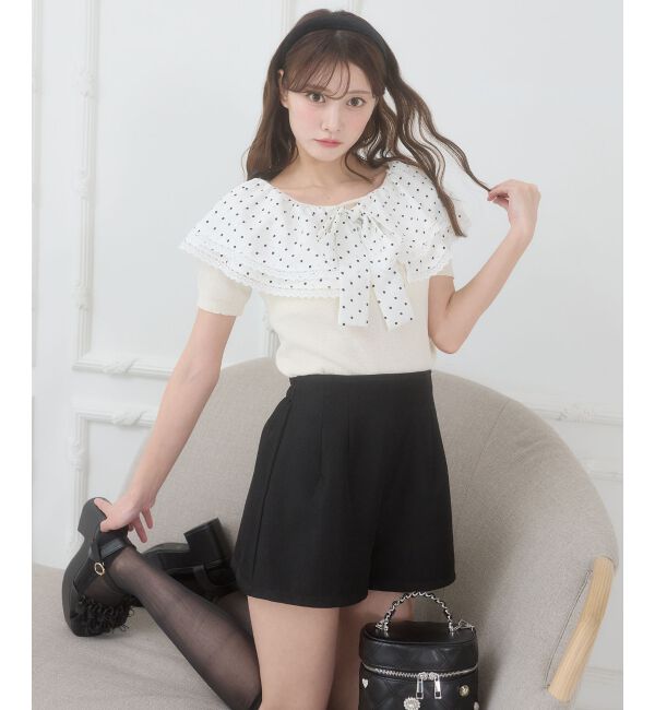  「ビッグカラーリボンニット」|ニット・セーター|