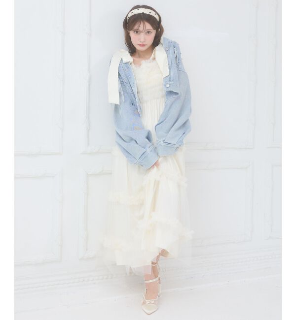  「フリルチュールロングワンピース」|ワンピース|