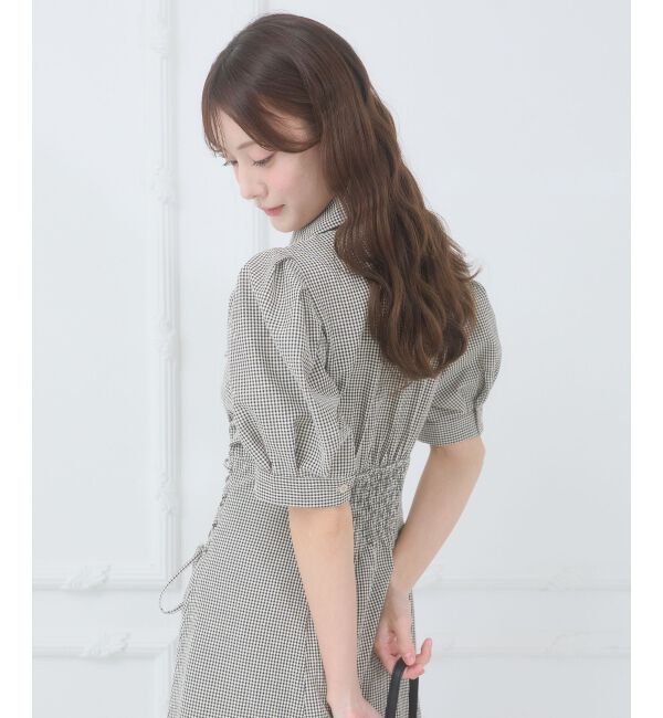  「サイドレースアップシャツワンピース」|ワンピース|