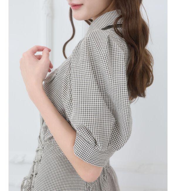  「サイドレースアップシャツワンピース」|ワンピース|