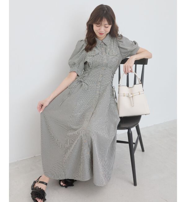  「サイドレースアップシャツワンピース」|ワンピース|