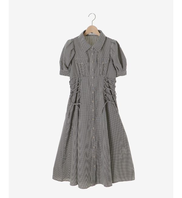  「サイドレースアップシャツワンピース」|ワンピース|