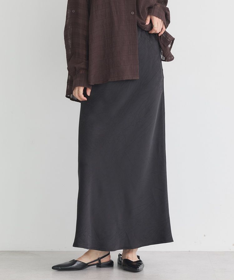 earth music&ecology「ストレッチサテンスカート」|スカート|