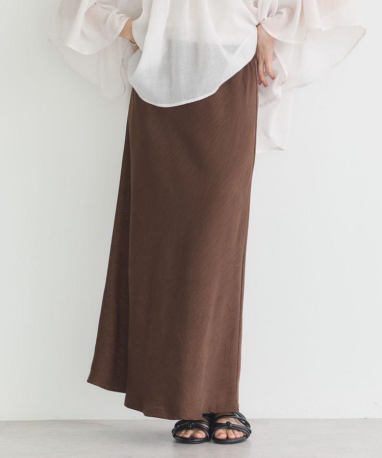earth music&ecology「ストレッチサテンスカート」|スカート|Brown