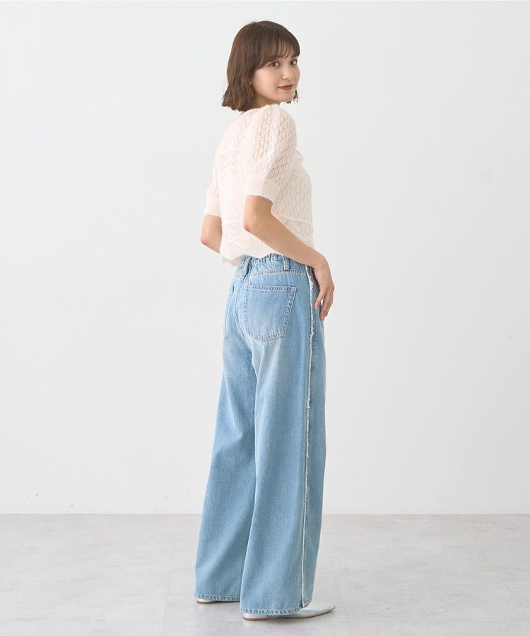 earth music&ecology「キャットヤーン透かし編みニットプルオーバー」|ニット・セーター|