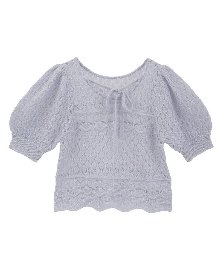 earth music&ecology「キャットヤーン透かし編みニットプルオーバー」|ニット・セーター|