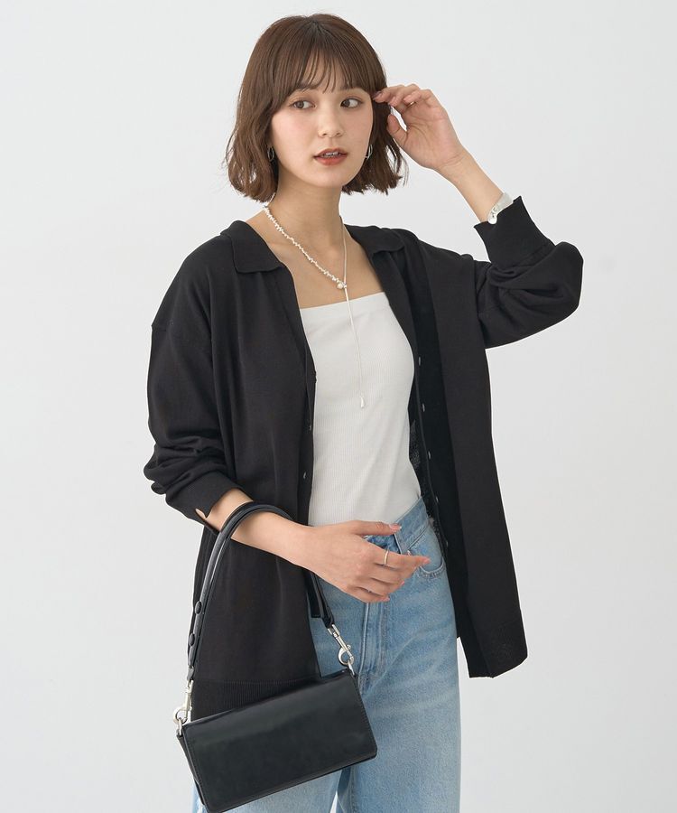 earth music&ecology「袖口スリットスキッパーカーディガン」|カーディガン|