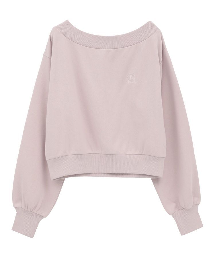 earth music&ecology「ショート丈ワンポイント刺繍オフショルスウェット」|スウェット・ジャージ|