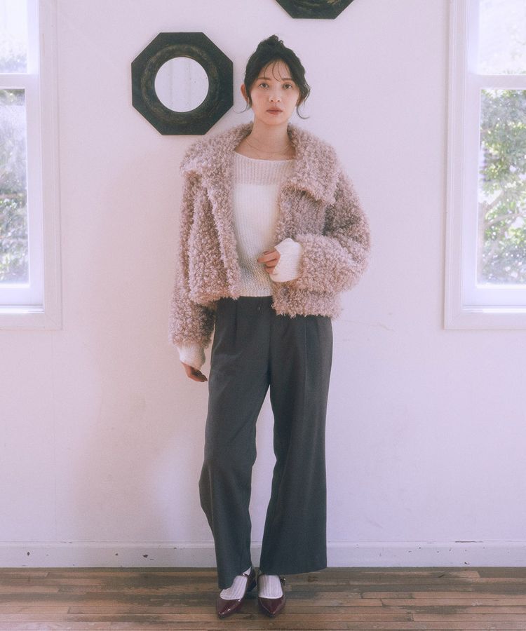 earth music&ecology「サイドリボン透かしニットプルオーバー」|ニット・セーター|
