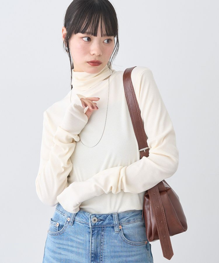 earth music&ecology「リブタートルネックプルオーバー」|Tシャツ・カットソー|Ivory