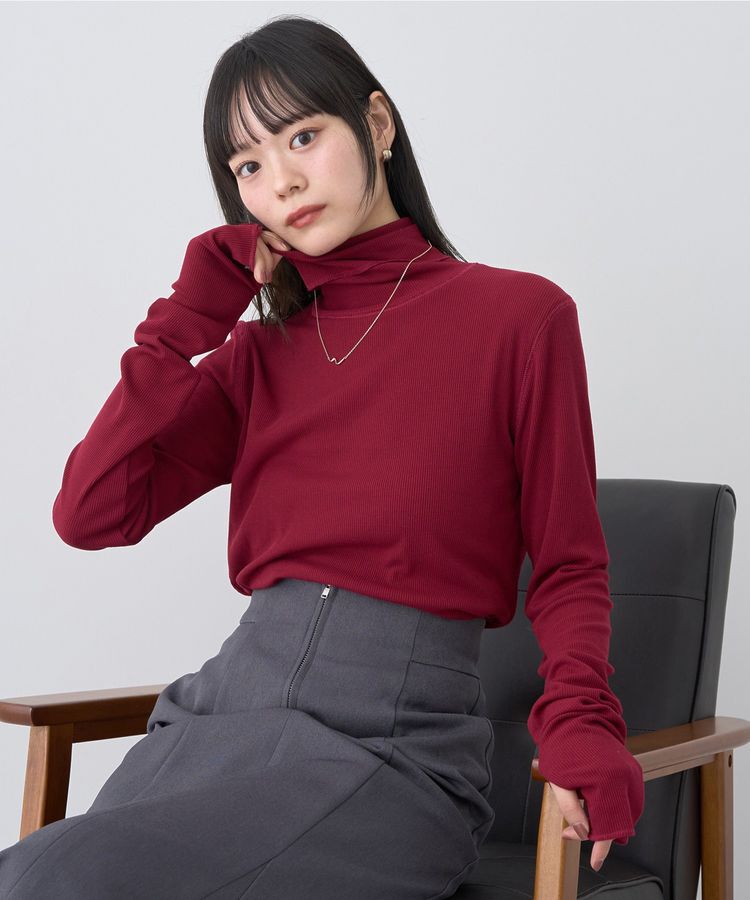 earth music&ecology「リブタートルネックプルオーバー」|Tシャツ・カットソー|