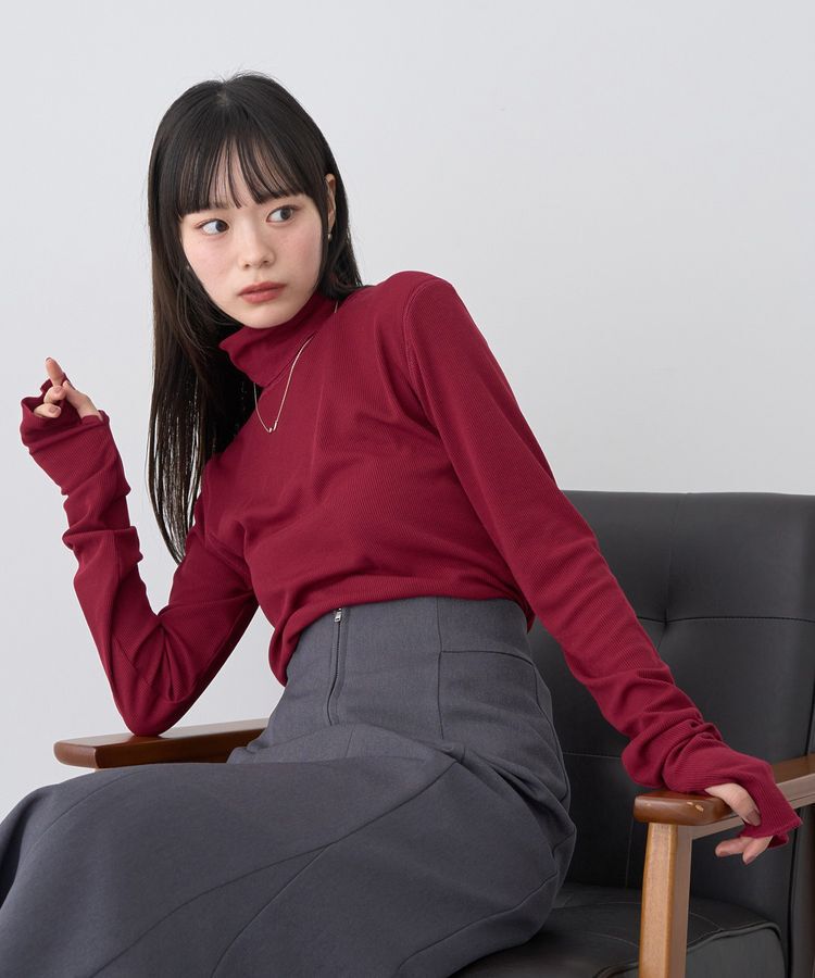 earth music&ecology「リブタートルネックプルオーバー」|Tシャツ・カットソー|