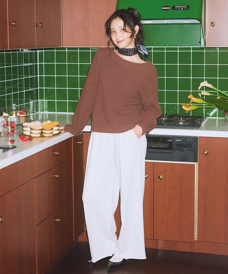 earth music&ecology「パウダーシャギー畦プルオーバー」|ニット・セーター|