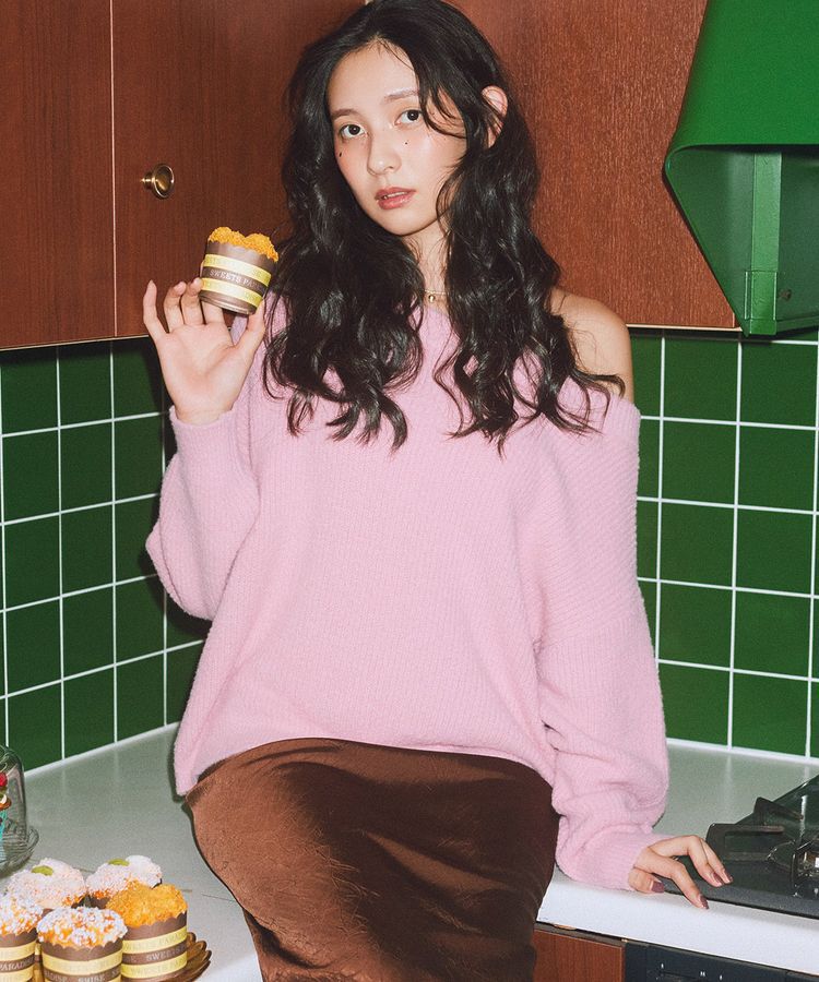 earth music&ecology「パウダーシャギー畦プルオーバー」|ニット・セーター|