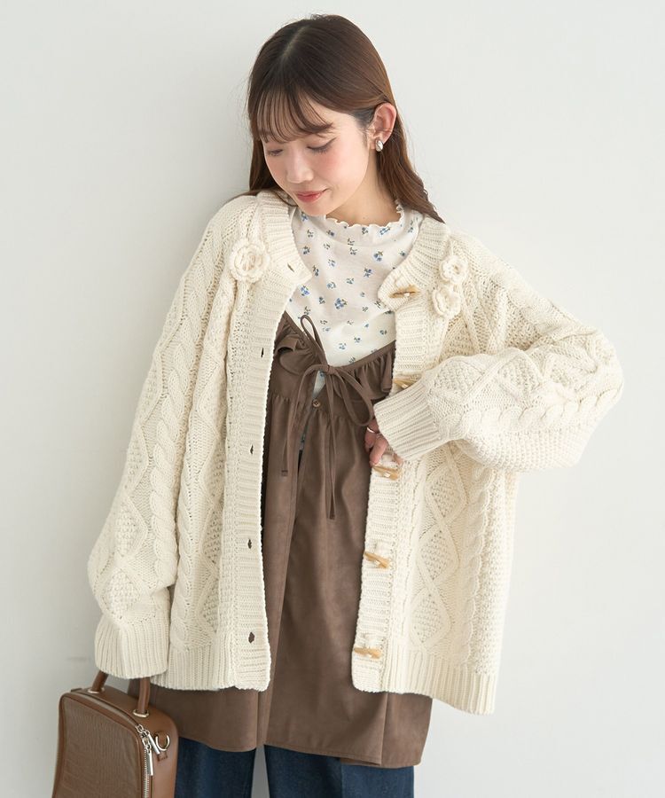 earth music&ecology「ハイネックフラワーメロープルオーバー」|Tシャツ・カットソー|