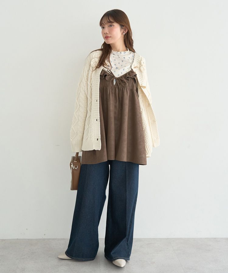 earth music&ecology「ハイネックフラワーメロープルオーバー」|Tシャツ・カットソー|