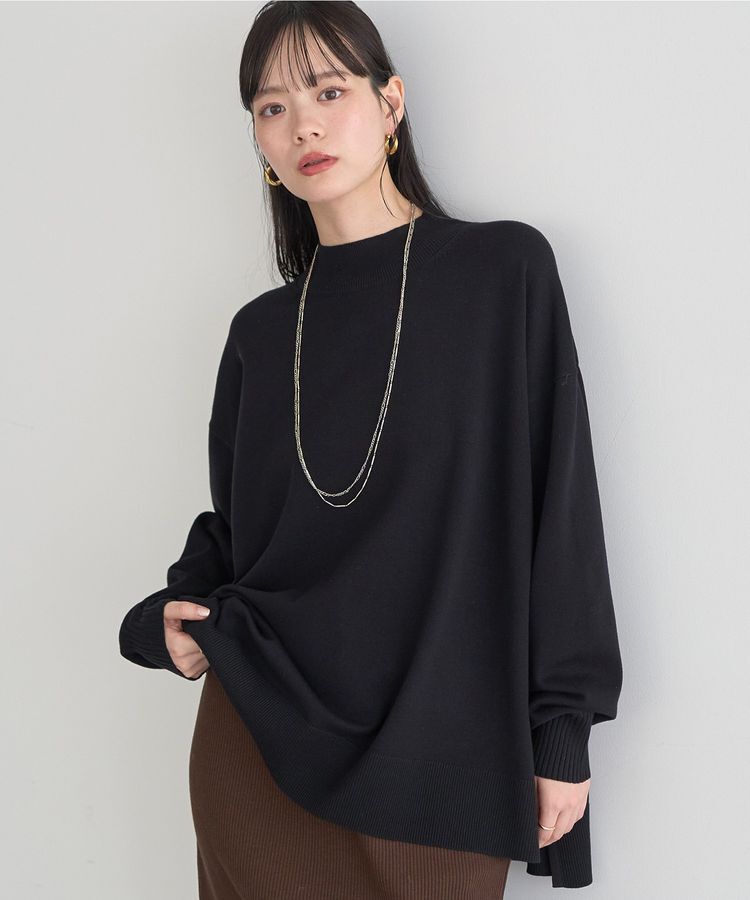 earth music&ecology「選べる丈ハイネックニット」|ニット・セーター|Black