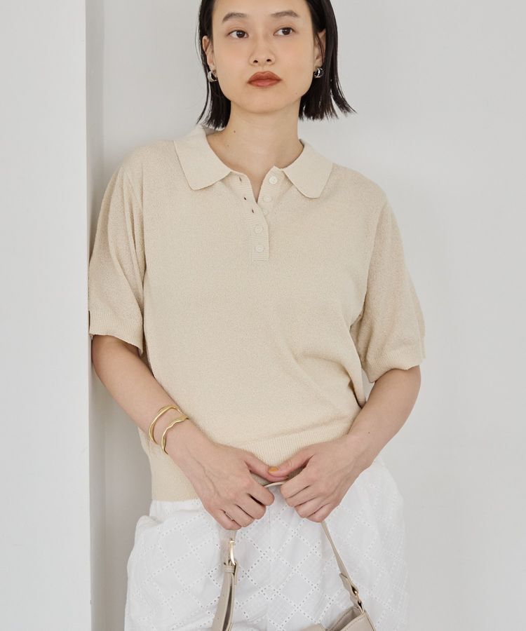 AMERICAN HOLIC「ブークレ半袖ニットトップス」|ニット・セーター|