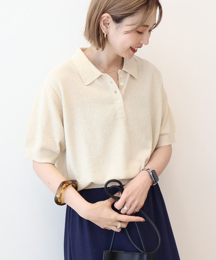 AMERICAN HOLIC「ブークレ半袖ニットトップス」|ニット・セーター|