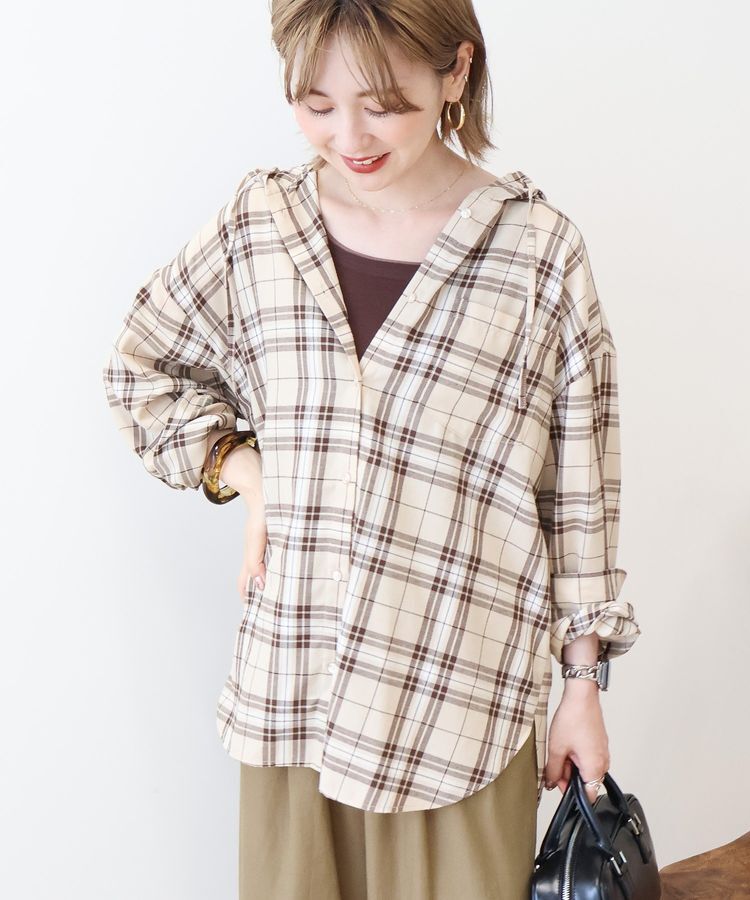 AMERICAN HOLIC「チェックフードシャツ」|シャツ・ブラウス|