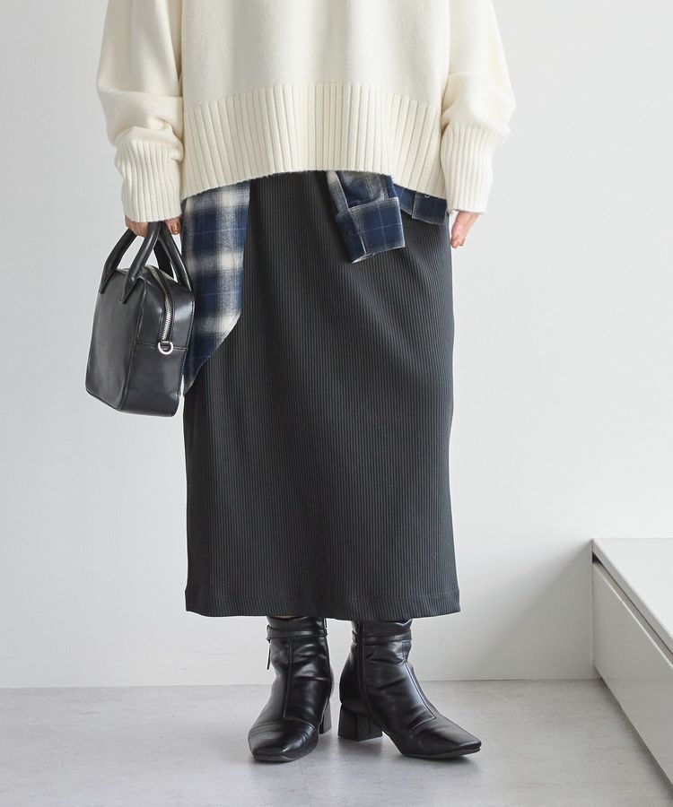 AMERICAN HOLIC「針抜きリブナロースカート」|タイト|
