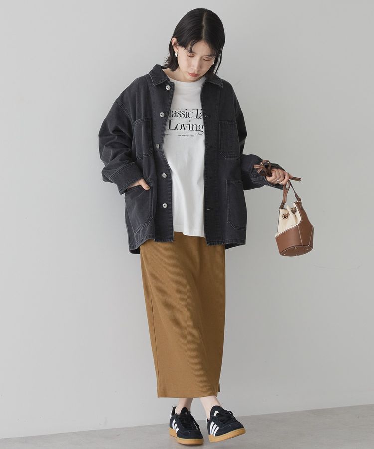 AMERICAN HOLIC「針抜きリブナロースカート」|タイト|