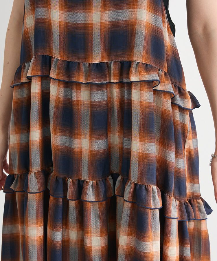 Green Parks「・Petit Fleur オンブレーチェックキャミワンピ」|ワンピース|