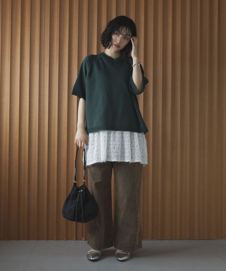 Green Parks「トレーナー風ニットプルオーバー」|ニット・セーター|