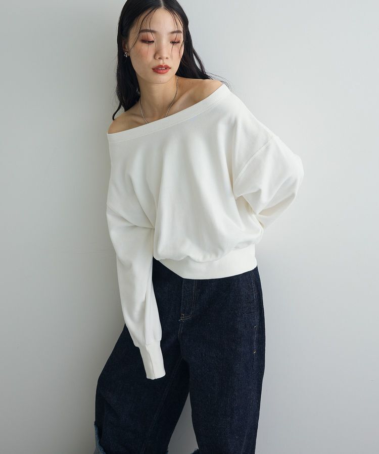AnriettMusee「オフショルスウェット」|スウェット・ジャージ|