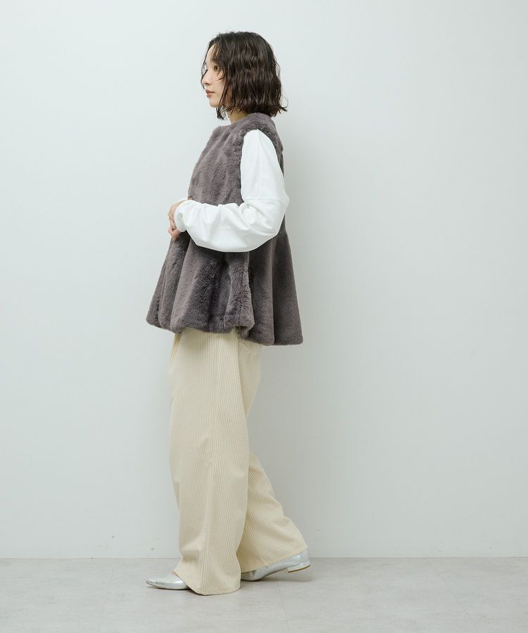 Green Parks「・ELENCARE DUE ペプラムフェイクファーベスト」|ベスト・ジレ|