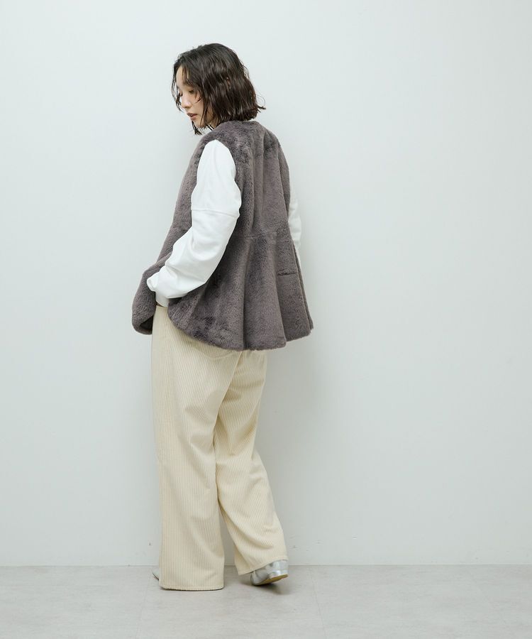 Green Parks「・ELENCARE DUE ペプラムフェイクファーベスト」|ベスト・ジレ|