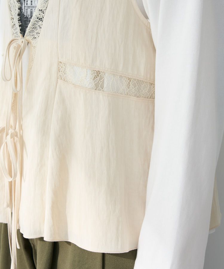 Green Parks「ランジェリー風サテンビスチェ」|ベスト・ジレ|